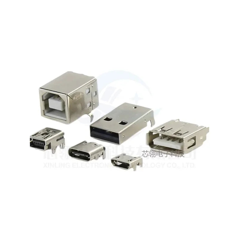 USB Series Socket USB Female Micro Connector Male MINI Plug Type-C Socket D Square Port B Data Type A
