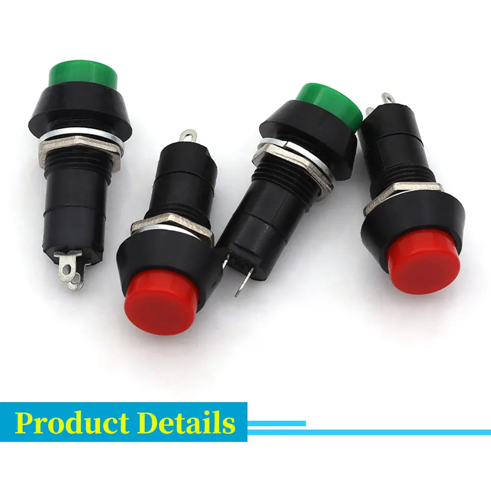 2PCS PBS-11A PBS-11B 12mm self-locking Plastic Push Button Switch Latching Switchs 3A 250V AC 2PIN