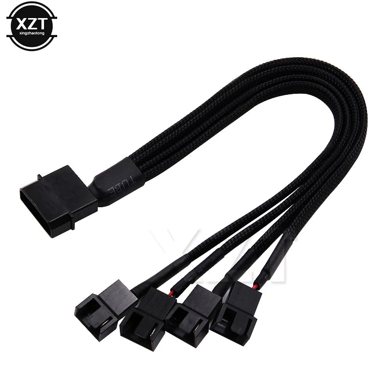 Newest 4pin IDE Molex to 4-Port 3Pin/4Pin Power Supply Plug Cooler Cooling Fan Adapter Power Cable Splitter for PC Computer Case