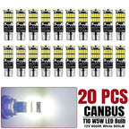 2-20 PCS T10 W5W LED Bulb 12V 1000LM 24V 4014-26SMD 6500K White Car Interior Dome Maps Reading Trunk License Plate Lights CABNSU