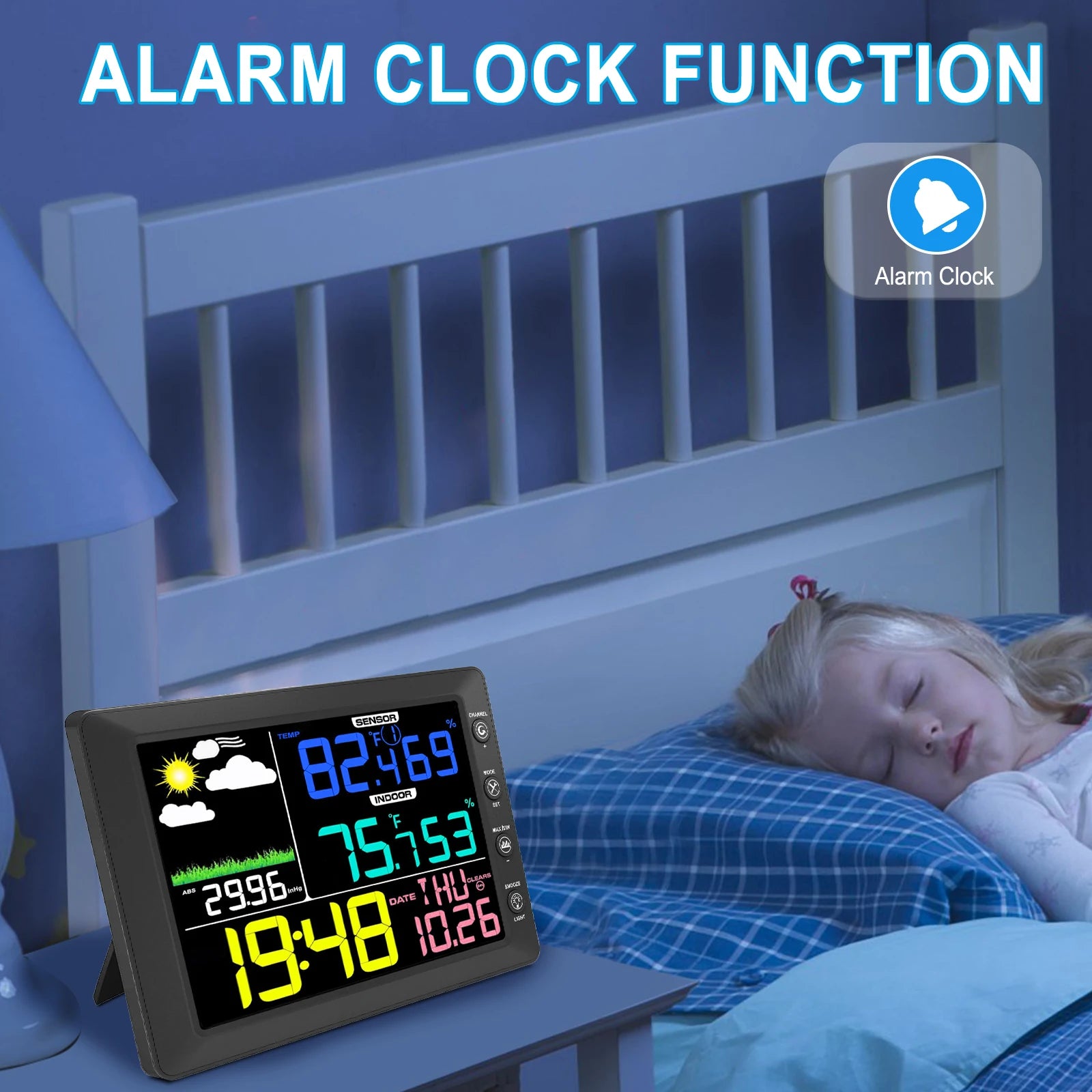2025 Digital Thermometer Wireless Weather Station with 8.3'' Color Screen 3-in-1 Indoor/Outdoor Sensor Dew Point Monitor