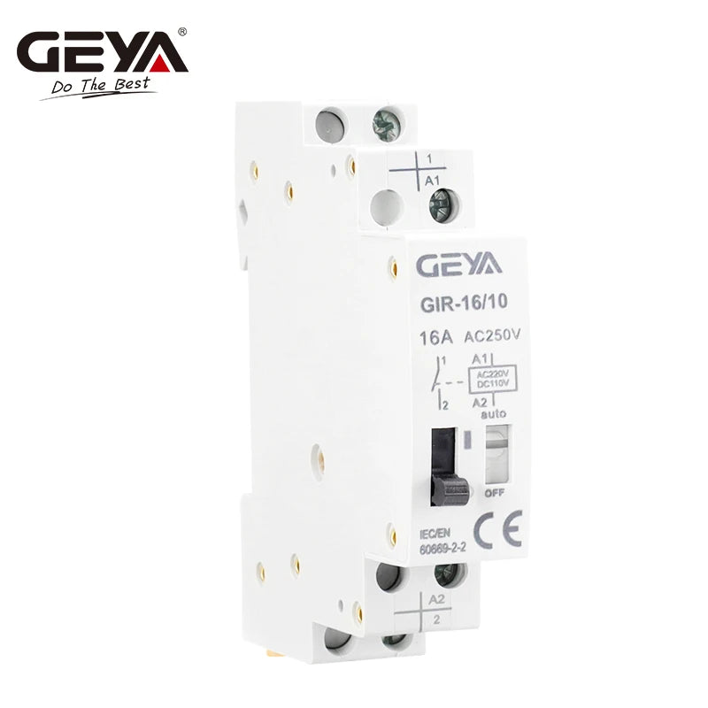 GEYA GIR Impulse Relay Household Mechnical Latching Relay Signal Pulse Relay16A 1NO 2NO Coil 230V AC 110V DC