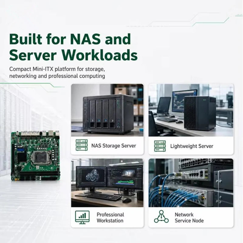 8-Bay C246 ITX NAS Motherboard 4x 2.5G LAN 2*M.2 NVME 8*SATA3.0 2*DDR4 PCIE 16X LGA1151 8th/9th Core Xeon Industrial Mainboard