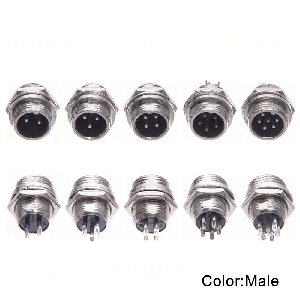 GX12 2 3 4 5 6 Pin Docking Aviation Plug Socket Waterproof Circular Connector 2P-6P