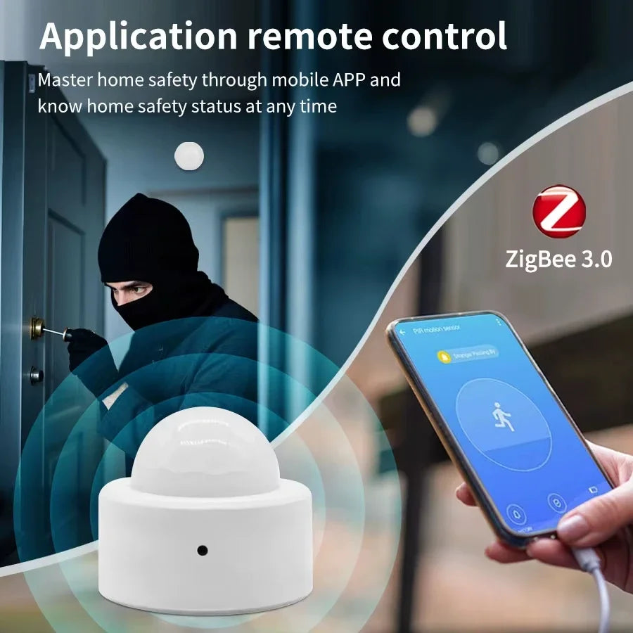 Zigbee PIR Motion Sensor Infrared Detector Mini Smart Human Body Sensor Remote Control Alarm Work with Tuya Alexa Smart Life App