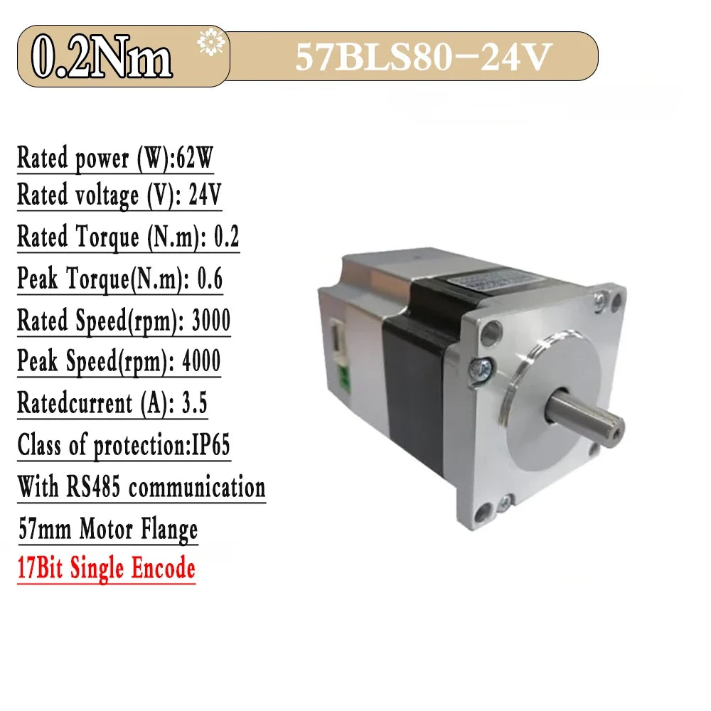 24V 48V DC Servo Motor All-in-one Integrated In Drive Low Voltage 42/57/86mm Motor 3000RPM 17Bit Absolute Encoder With RS485
