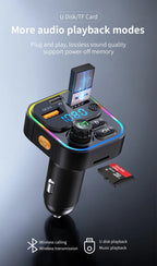 FM Transmitter Bluetooth 5.3 Handsfree Car AUX Radio Modulator MP3 Player with PD20W QC3.0 Fast Charge Adapter Car Accessories