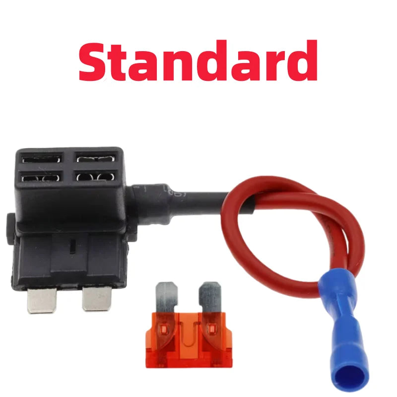 12V MINI SMALL MEDIUM Size Car Fuse Holder Add-a-circuit TAP Adapter with 10A Micro Mini Standard ATM Blade Fuse