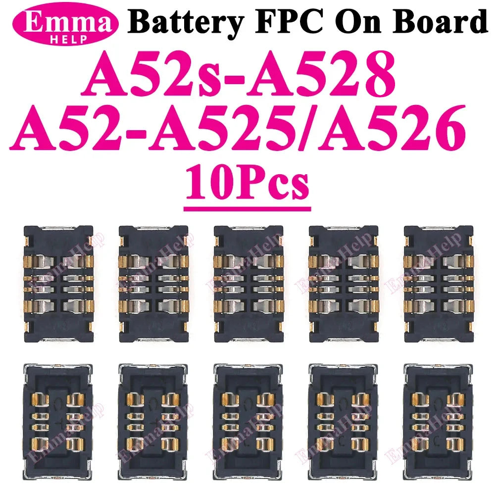 10Pcs Battery FPC Connector For Samsung A52 A32 A22 A52s A72 A71 A31 A51 A50s A30s A10 A20 A20e On Board inner Cilp Contact Plug