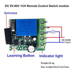 CENFAYA DC 6V 9V 12V 24V Wireless RF Relay Module Remote Control Switch 433Mhz Round Button Kit for LED Lamp Bulb Gate Door Fan