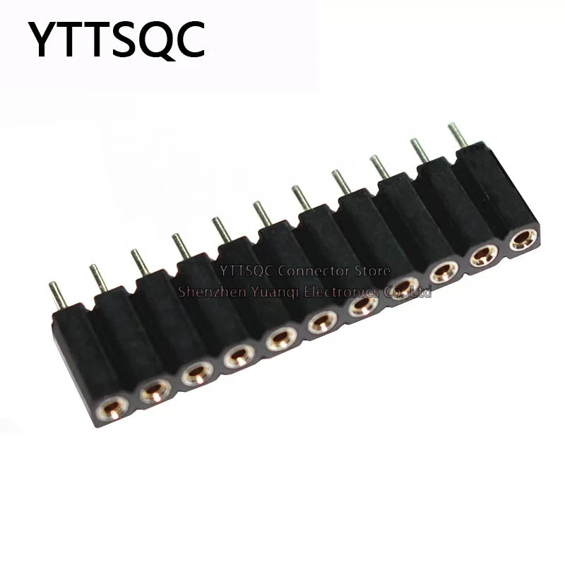 1P-40P 2.54mm PH7 Round Hole Straight Pin Single Row 0.1" Breakable Stackable PCB IC Crystal Transistor Female Tin Header Socket