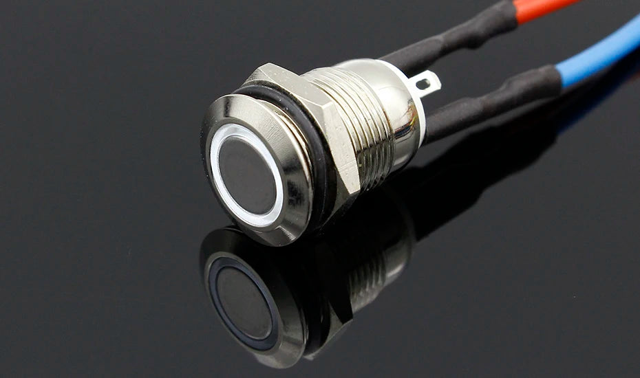 1PC 12MM with LED 3V 5V 12V 24V 220V Metal Button Switch Momentary push button auto reset waterproof illuminated