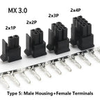 10Sets MX3.0mm Micro-Fit 3.0mm Double Row 2*1P- 2*12Pin Mini 5559/43020 Housing Receptacle Terminal Straight RA Wafer Connector