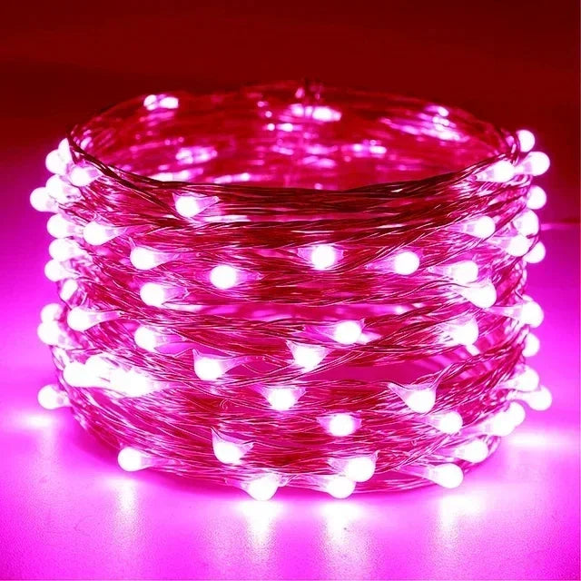 1m-30m LED String Light 8 Colors Fairy Lights LED Copper Wire Battery Powered for Wedding Party Christmas Decor Holiday Garland
