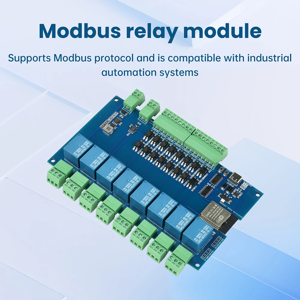 ESP32 RS485 Modbus Wifi Bluetooth Relay Optocoupler Isolation Module Tyep C 4/8 Channel Relay Module DC 9-24V