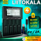 LiitoKala Lii-M4 M4S 18650 LCD Display Smart Charger Test Capacity Suitable For 3.7V 26650 18350 21700 18500 1.2V AA AAA 4 Slots