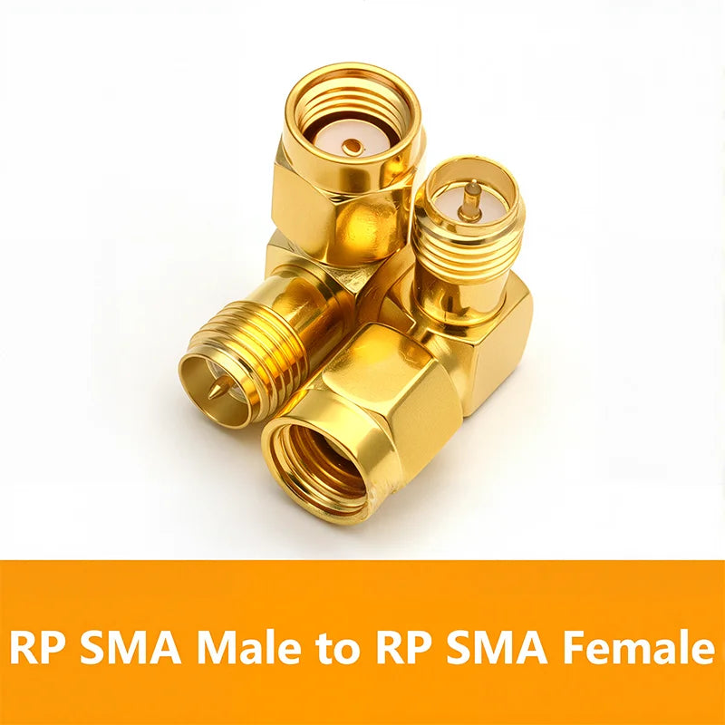 5PCS SMA To SMA Male Female Straight Connector 90 Degree Right Angle RPSMA To RP-SMA Male Adapter RF
