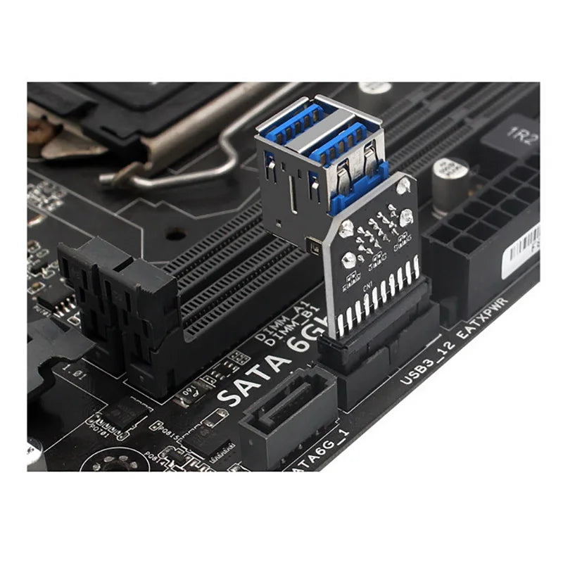 USB3.0 3.1 to USB A Socket Converter for Desktop Computer Motherboard Header 19PIN 20PIN to Dual USB Dual USB A Female Adapter