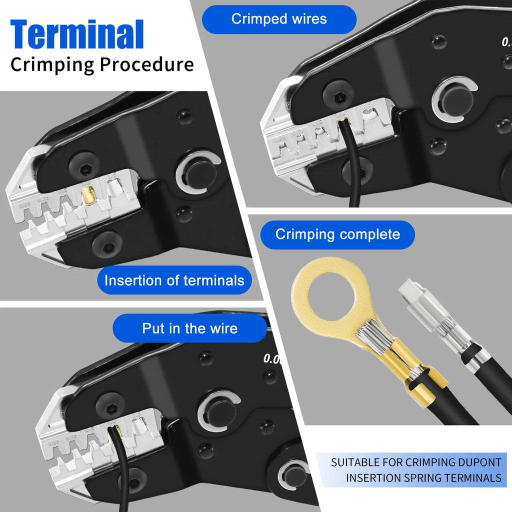 SN-58B Pro Wire Crimping Plier for JST PH 2.0mm,XH 2.5mm,VH 3.96mm,JWPS 4.0mm&Dupont Open Barrel Terminals Crimper=SN2549+SN58B