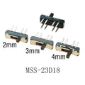 20PCS 8Pin DIP Mini Slide Switch 3Position Micro Toggle Switch 2P3T 13x3.5mm H=2/3/4mm Vertical Slide Switch MSS-23D18