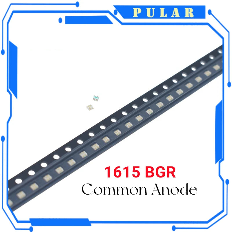 100PCS/Lot BGR SMD 0603 RGB Common Anode Led 0606 RGB LED Diode 4-Bin Size:1.6*1.6*0.55mm PLR colorful Red/Green/Blue 1615