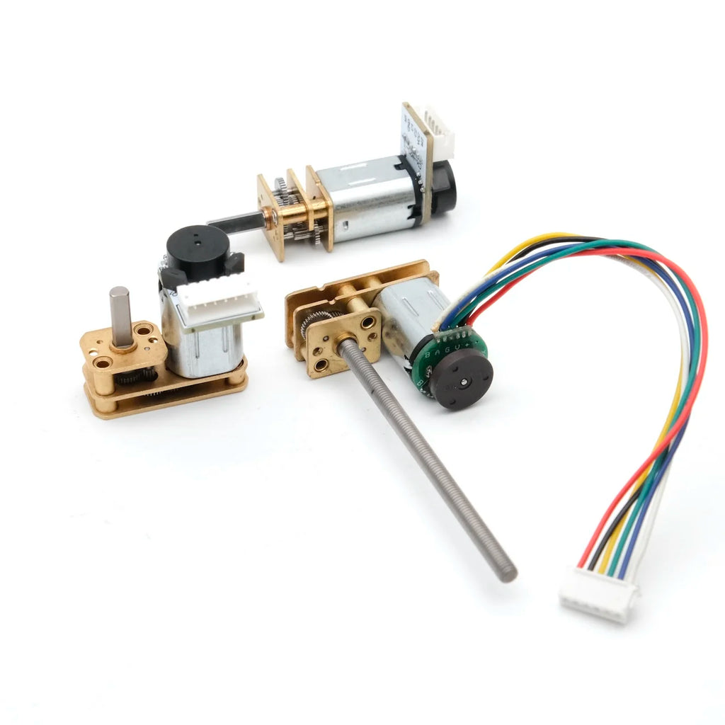 N20 DC Encoder Motor 3V/6V/12V with M3 M4 Screw Thread 55mm Long Shaft 7PPR 15-1000RPM for DIY Car Model Magnetic Encoder Motor
