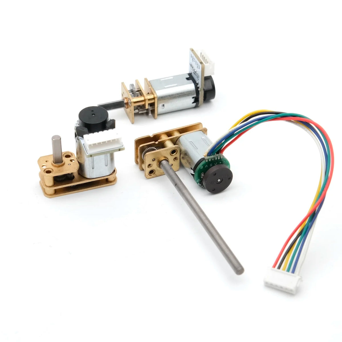 N20 DC Encoder Motor 3V/6V/12V with M3 M4 Screw Thread 55mm Long Shaft 7PPR 15-1000RPM for DIY Car Model Magnetic Encoder Motor