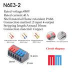1PC Wire Connector Electric Cable Led Conectors Fast Terminals Blocks Docking Butt Household Electrician Tools For 4mm² 6mm²