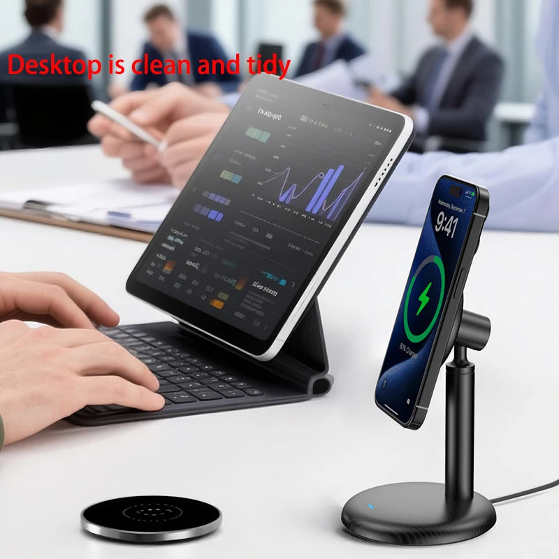 2025 15W Wireless Charger Stand For Magsafe iPhone 17 16 15 14 13 12 Pro Max Qi2 Fast Charging Station for Office Home Travel