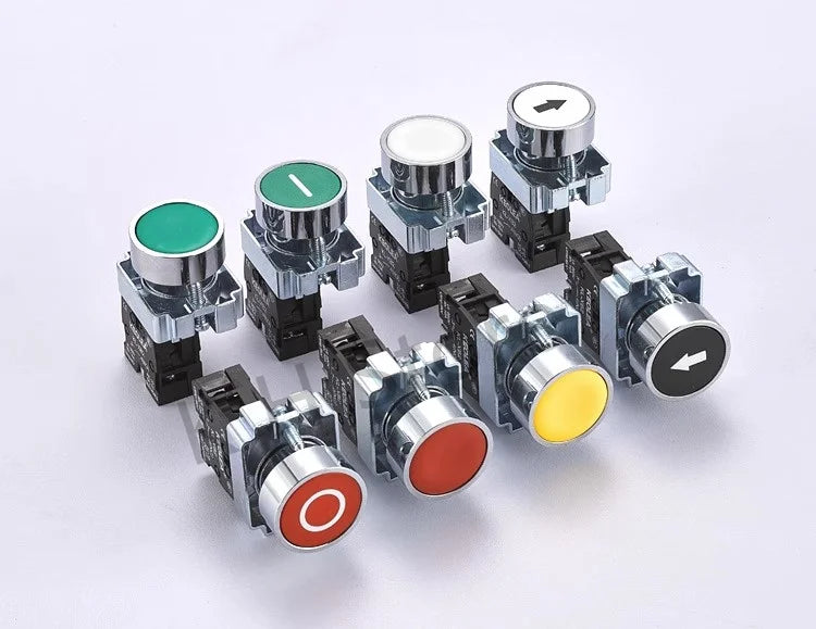 1Pcs Button Switch Self Reset Small Mushroom Head Emergency Stop 22mm Knob Key Start Inching Power on XB2-BG21 XB2-BA31 XB2-BS54