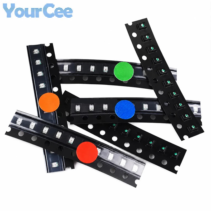 50pcs-390pcs SMD LED 0402 0603 0805 1206 3528 2835 5050 5730 Diode Red Blue Yellow White Green Orange Purple Pink
