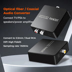 Analog to Digital Audio converter ADC 3.5mm Aux+L/R RCA to Toslink/coaxial Digital Audio converter Stereo Audio to Digital Audio