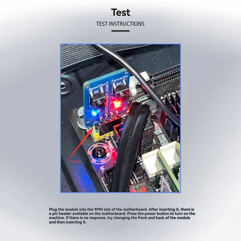PC_Boot_Mini Motherboard Boot Test Board 9 Pin PC On/Off Button For PC Motherboard