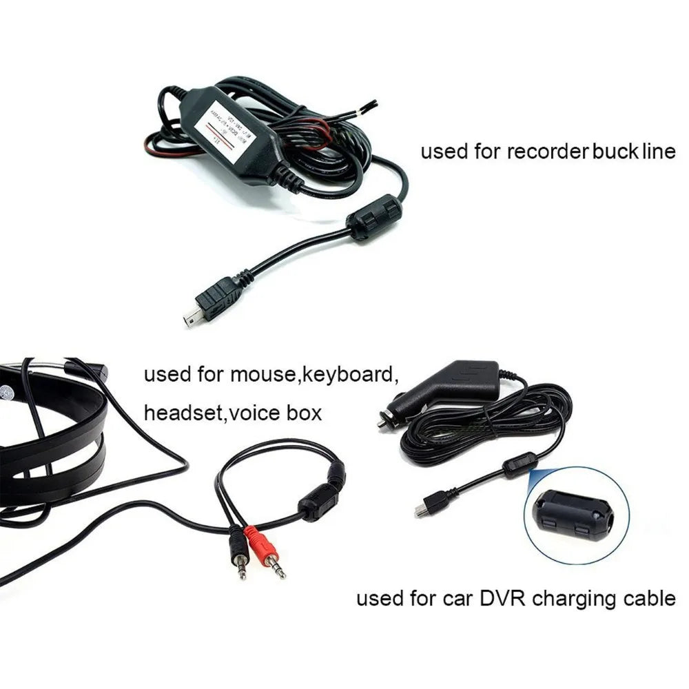 Snap Type Ring Core Ferrite Bead Clamp Black Anti-interference Filter Clip Snap Choke Coil EMI RFI Noise