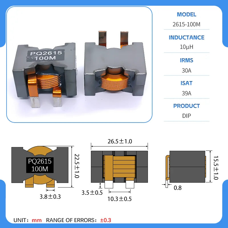 Flat Copper Wire PQ2615 PQ2616 PQ2617 PQ2618 PQ2620 Ferrite DC Filtering