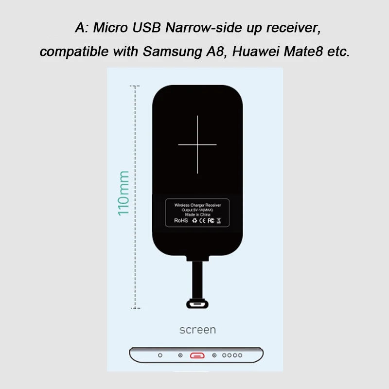 Nillkin Magic Tags QI Wireless Charging Receiver Micro USB / Type C Adapter For iPhone 5S SE 6 6S 7 Plus for Samsung S6 S7 Edge
