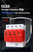 GTRIC House Lightning Surge Protector AC SPD 1P 2P 3P 4P 40KA 60KA 220V 385V AC Protective Low-voltage Arrester Device