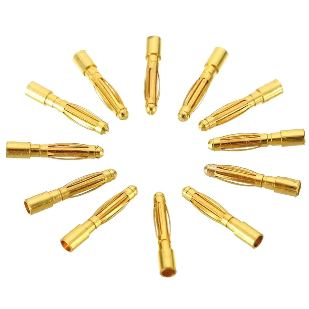 1-10pcs 2.0mm 3.0mm 3.5mm 4.0mm 5.0mm 5.5mm 6mm 6.5mm 8mm Gold-plated Bullet Plug High Current Banana Connector for RC Lipo