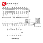2.54mm Double Row Female Centipede Feet Pins Breakaway PCB Board Pin Header Socket Connector Pinheader 2*3/5/6-40Pin For Arduino