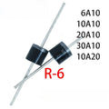 PULAR 20pcs/lot 6A10 10A10 20A10 30A10 10A20 Rectifier Diode 6A 10A 20A 30A 1000V 2000V R-6
