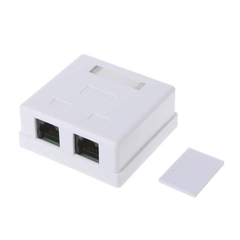 31BA RJ45 Junction Box CAT6 Connector 2 Port Desktop Extension Cable Box
