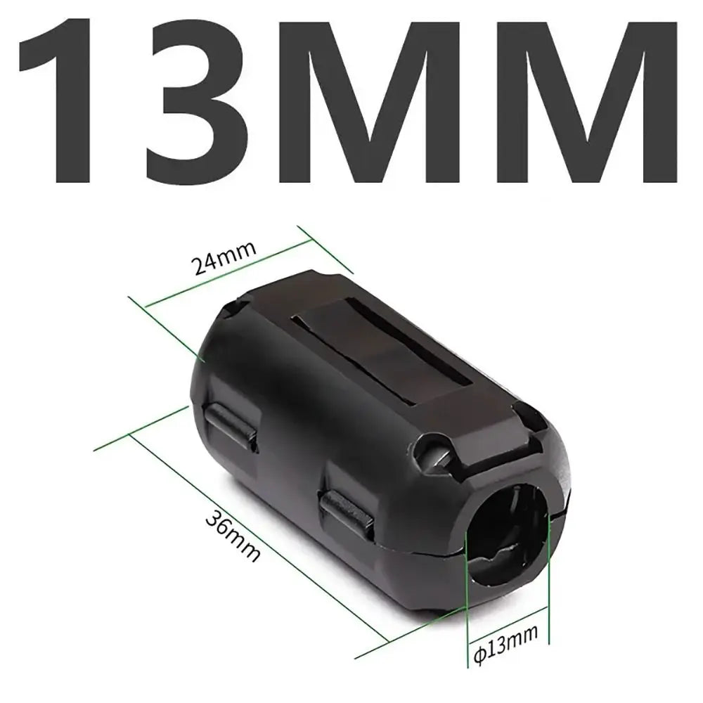 1Pcs EMI RFI Choke Clip Degaussing Filter Ferrite Core Snap-on Anti-interference Magnetic Ring 3.5/5/7/9/13/15mm Removable