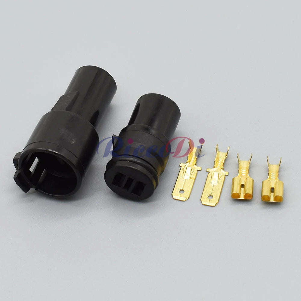 1 Set 6.3mm Sumitomo 2 Pin Way Male Female Round Waterproof Auto Connector Plug Socket For Car 6180-2541 6189-0274