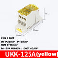 Din Rail Terminal Block UKK 80A/125A/160A/250A/400A Distribution Box One In Several Out Unipolar Junction Box Wire Connector