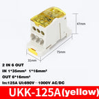 Din Rail Terminal Block UKK 80A/125A/160A/250A/400A Distribution Box One In Several Out Unipolar Junction Box Wire Connector