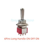 1pc SH T8013-Z1 12mm ON-OFF-ON SPDT DPDT 3/6Pin 2/3Position Maintained Toggle Switch Large Long Handle 3A 250VAC/5A 125VAC