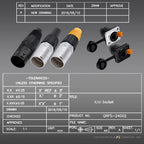 4Sets RJ45 Waterproof Network Connector 8P8C RJ45 Male&Female Chassis Sockets Ethernet Connector Zinc Alloy Copper Pin