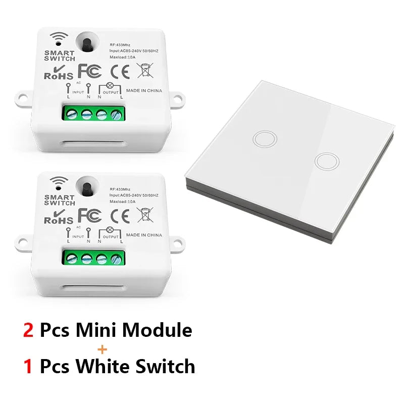 Diese 86 Switch Panel ON/OFF Touch Switch Wireless Light Switch 433Mhz Remote Control ,AC 85V~240V 10A Interruptor for Lighting
