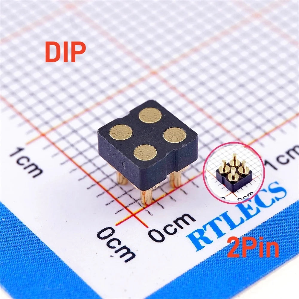 5Pcs Target PAD Connector 2.54 Grid 4 6 8 10 12 14 16 20 Pole Female Spring Pogo Pin Header Socket Power Charge DIP SMD Dual Row