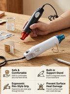 Mini Heat Gun 220V Portable Hot Air Tool for Embossing Shrink Film Label Removal Phone Case Repair and DIY Crafting